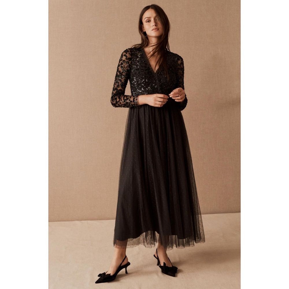 Anthropologie Needle & Thread Tempest Bodice Ankle Gown